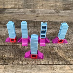 Rokenbok Lot Blue Connector Build Pieces Purple Feet